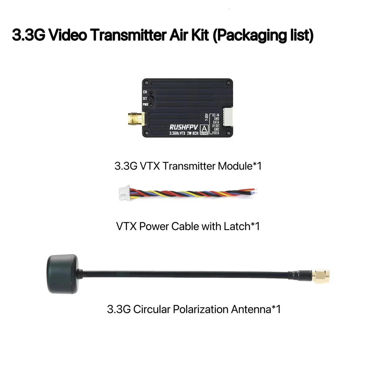 Drone Rc Remote - RUSHFPV 3.3G 2W VTX Transmitter FPV
