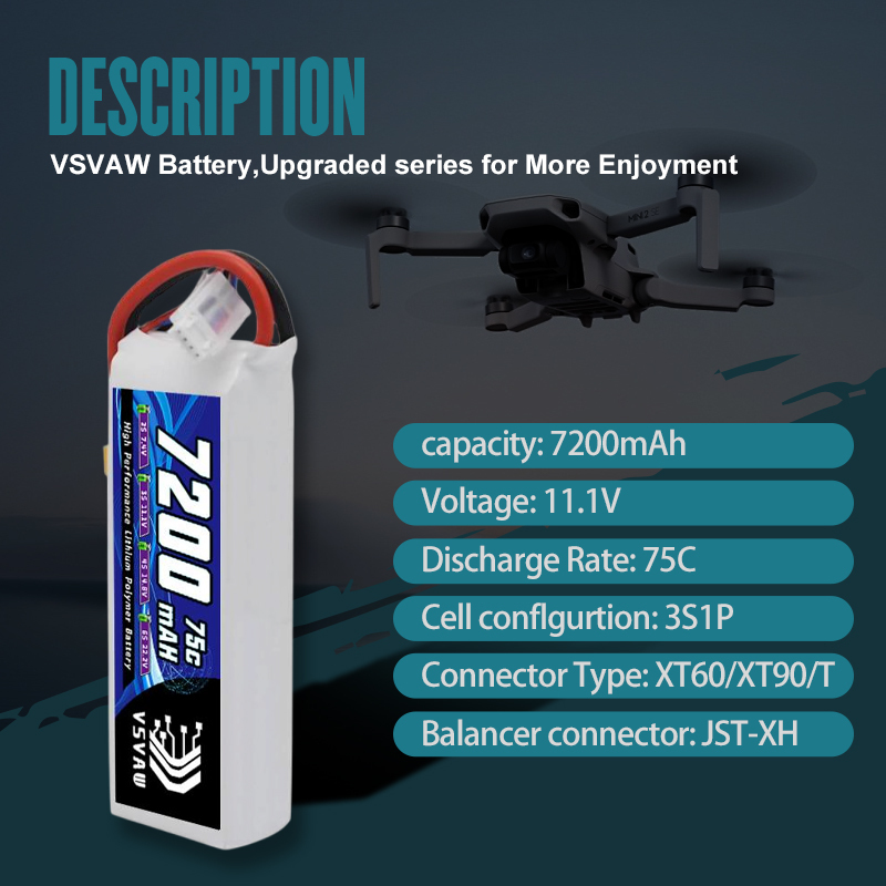 VSVAW 3S Lipo Battery 11.1V 72 - Drone Rc Truck บทวิจารณ์และราคา