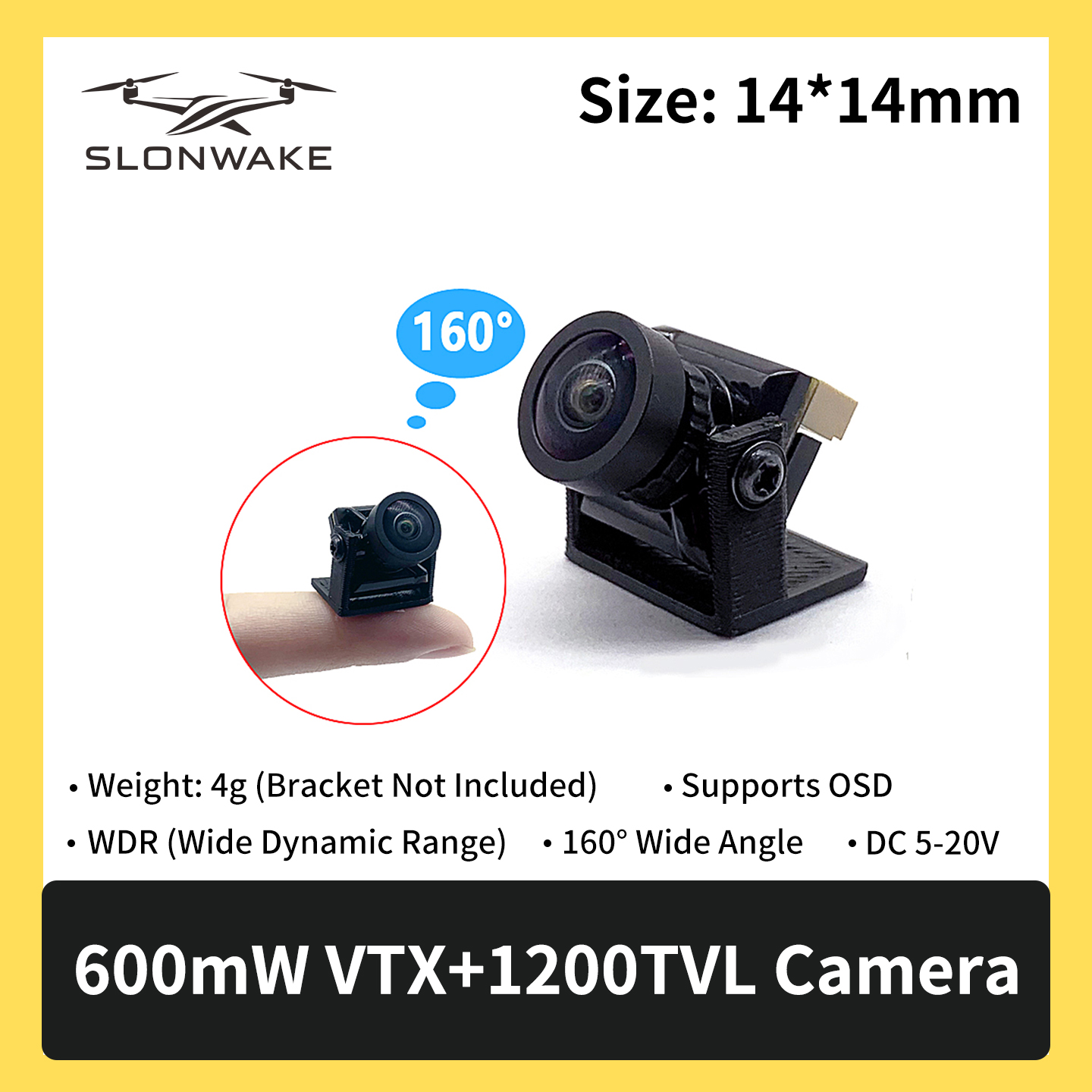 SLONWAKE 5.8G 600mW 7-24V FPV  - Drone Rc Camera บทวิจารณ์และราคา