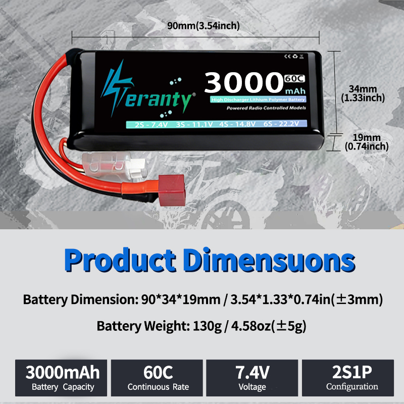 TERANTY 2S 3000mAh Lipo Batter - Drone Rc Truck บทวิจารณ์และราคา