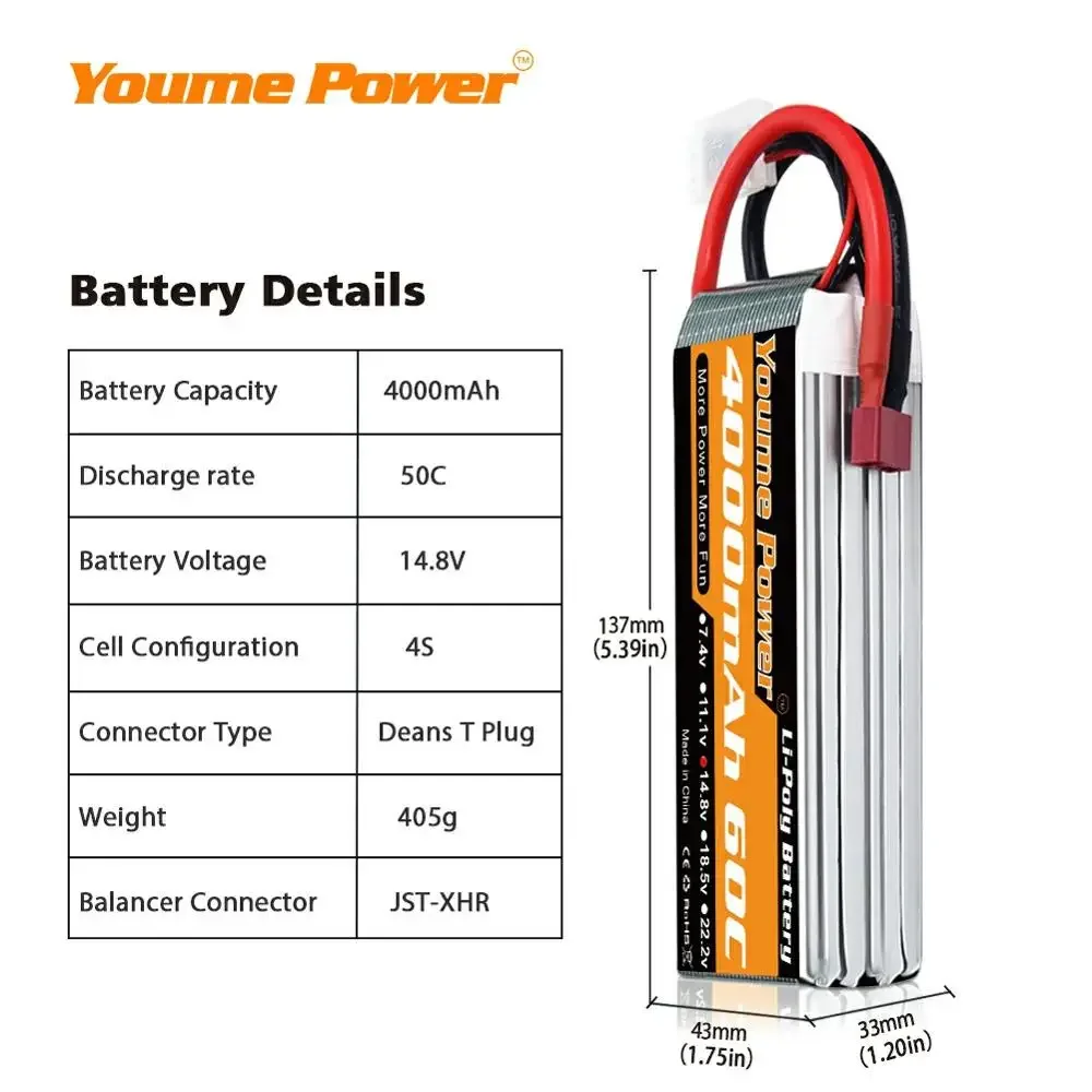 4S 14.8V Lipo Battery 3300mah  - Drone Rc Truck บทวิจารณ์และราคา