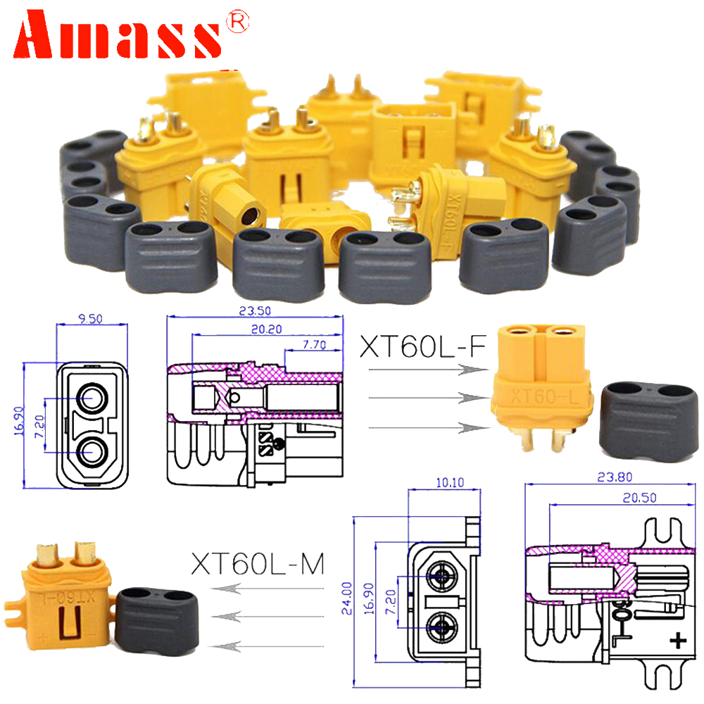 5Pair Amass XT60-L  XT60L Bull - Drone Rc Truck บทวิจารณ์และราคา
