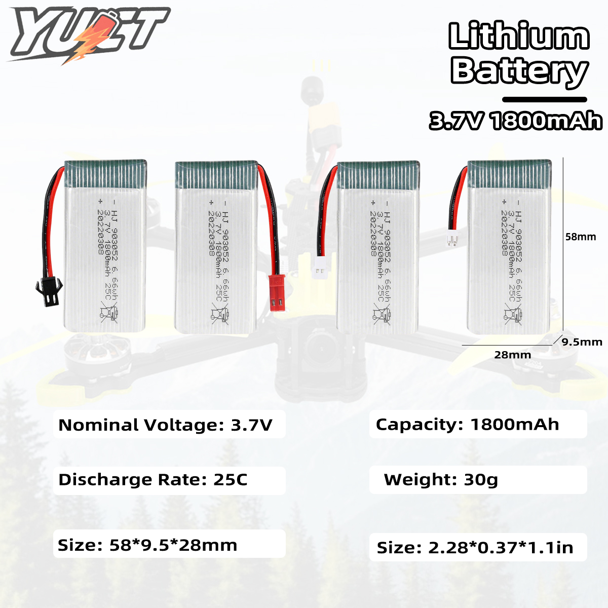 YUCT 3.7V 1800mAh 25C High-Rat - Drone Rc Accessories บทวิจารณ์และราคา