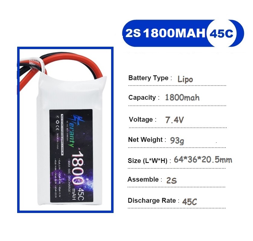2PCS 7.4V Lipo 2S Battery 1500 - Drone Carrera Rc บทวิจารณ์และราคา