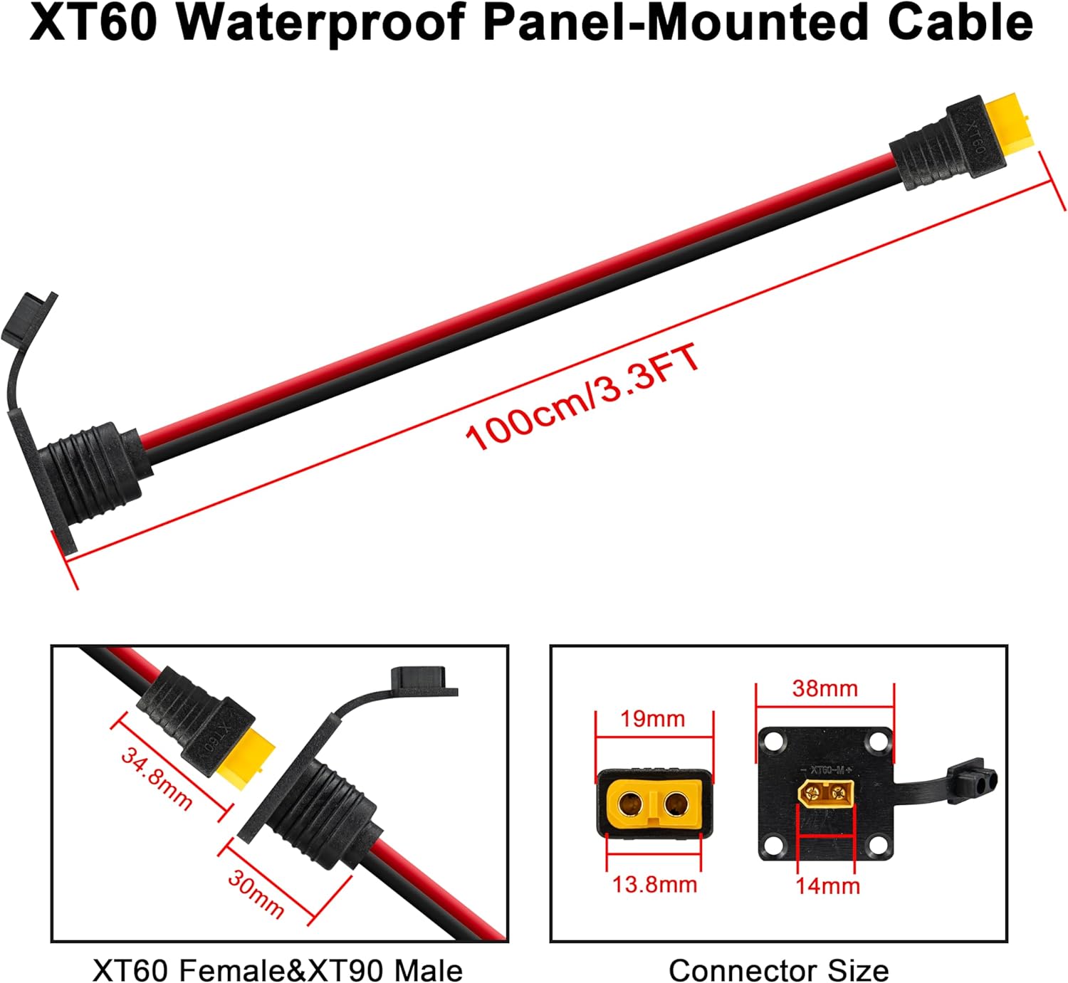 JMUYTOP 3FT 12AWG XT60 Panel M - Drone Rc Holder บทวิจารณ์และราคา