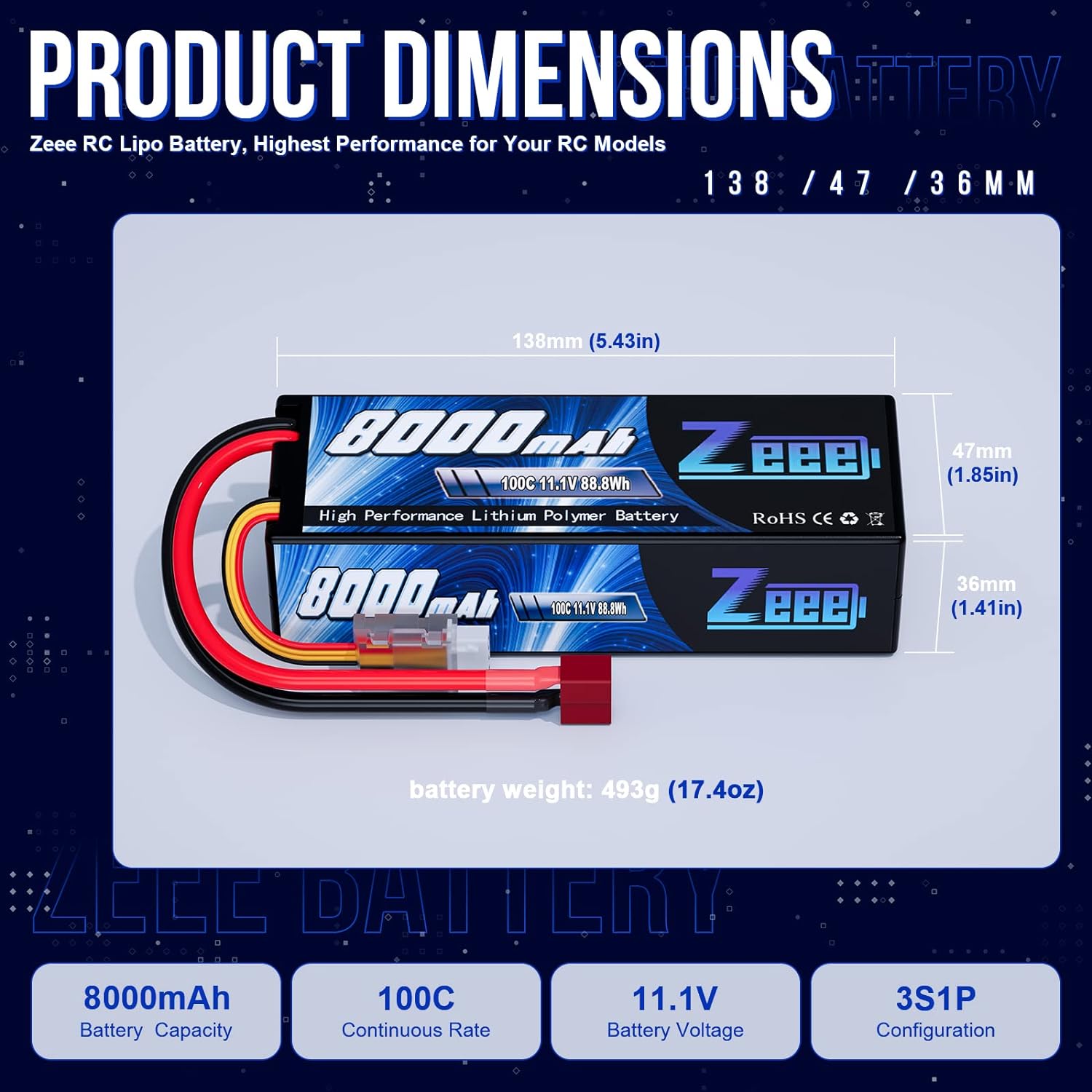 Zeee Lipo 3S 8000mAh Battery 1 - Drone Rc Truck บทวิจารณ์และราคา