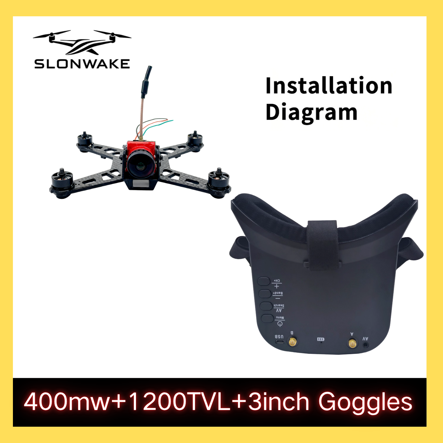 SLONWAKE 5.8G 48CH FPV 400mw V - Drone Rc Camera บทวิจารณ์และราคา