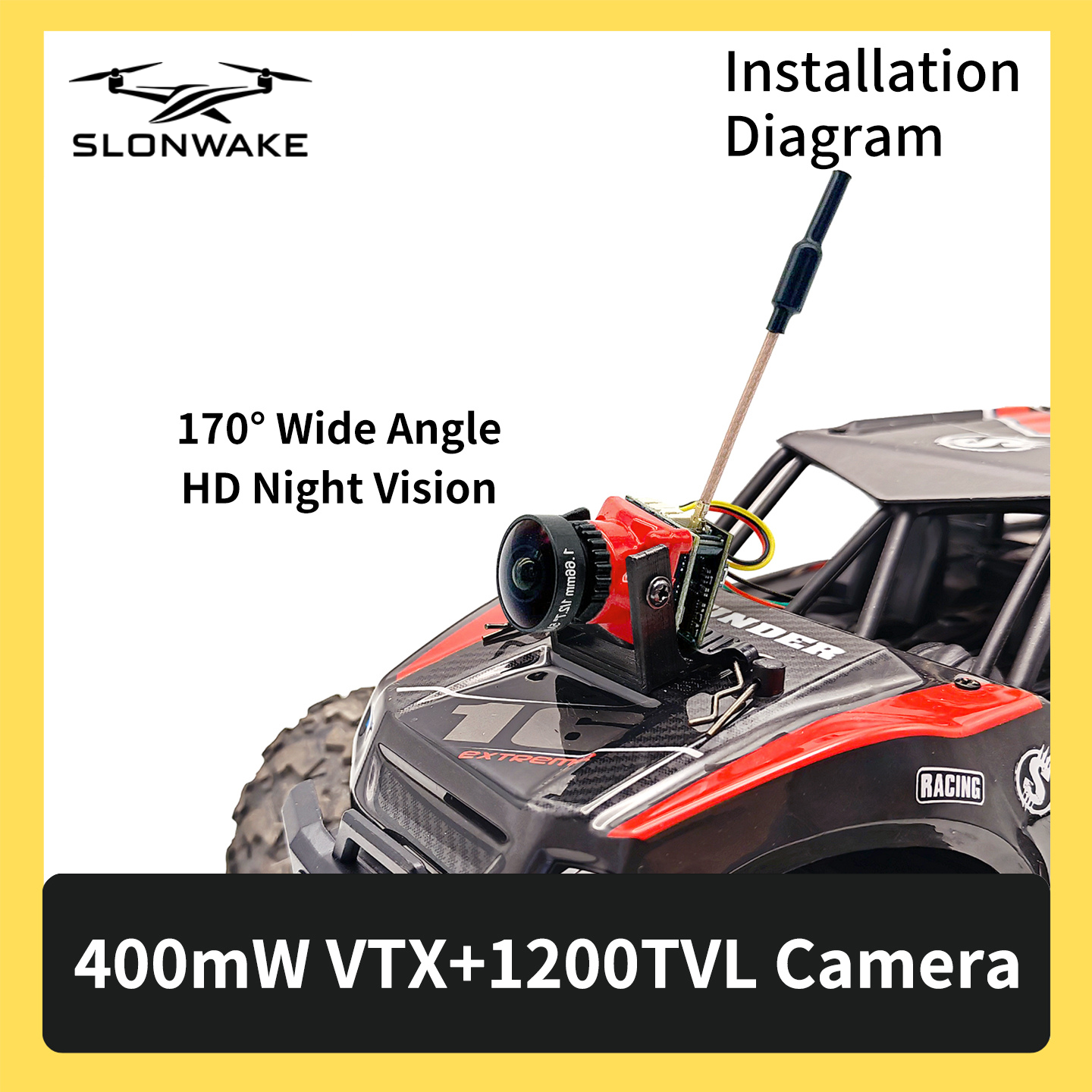 SLONWAKE 5.8G 48CH FPV 400mw V - Drone Rc Camera บทวิจารณ์และราคา