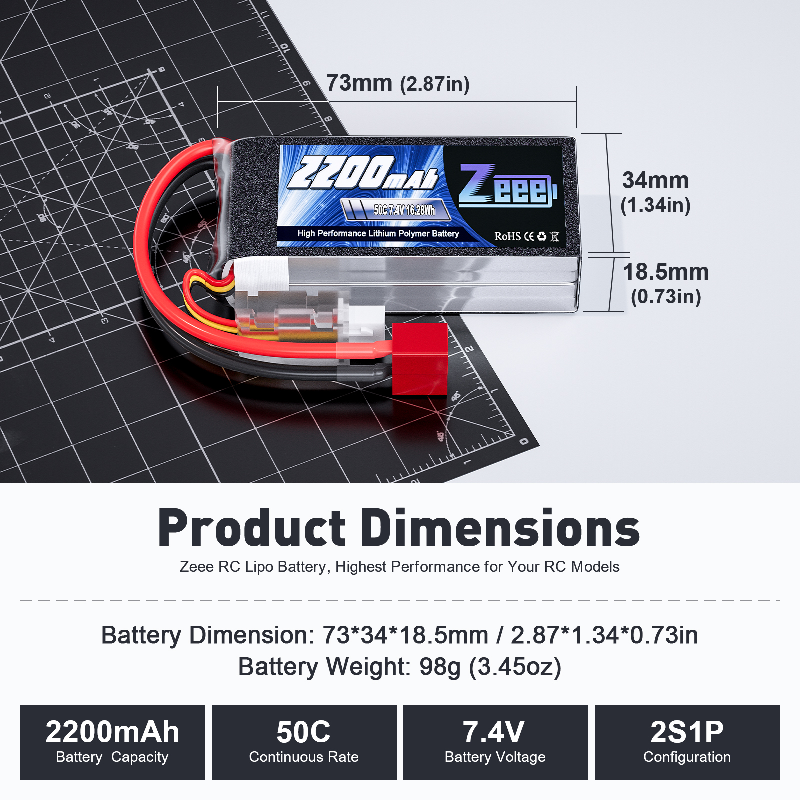 Zeee 2S 2200mAh Shorty RC Lipo - Drone Rc Truck บทวิจารณ์และราคา