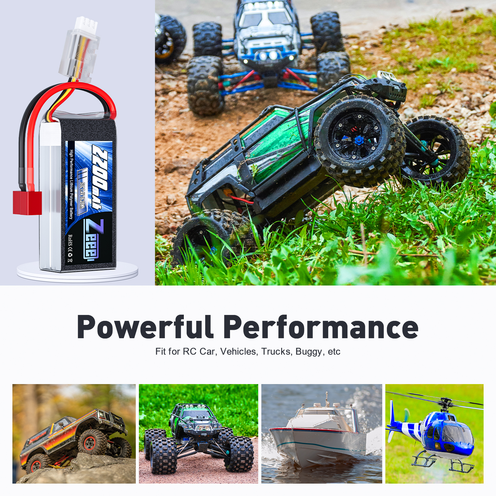 Zeee 2S 2200mAh Shorty RC Lipo - Drone Rc Truck บทวิจารณ์และราคา