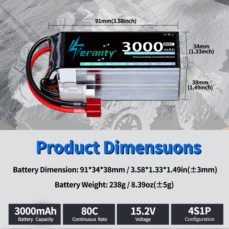 2Pcs TERANTY 14.8V 15.2V Lipo  - Drone Rc Truck บทวิจารณ์และราคา
