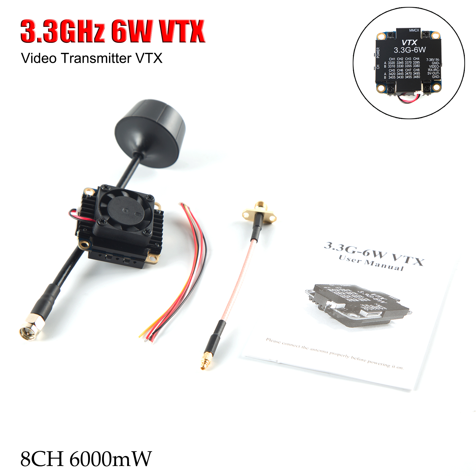 FPV Video Transmitter 3.3G 6W  - Drone Rc Remote บทวิจารณ์และราคา